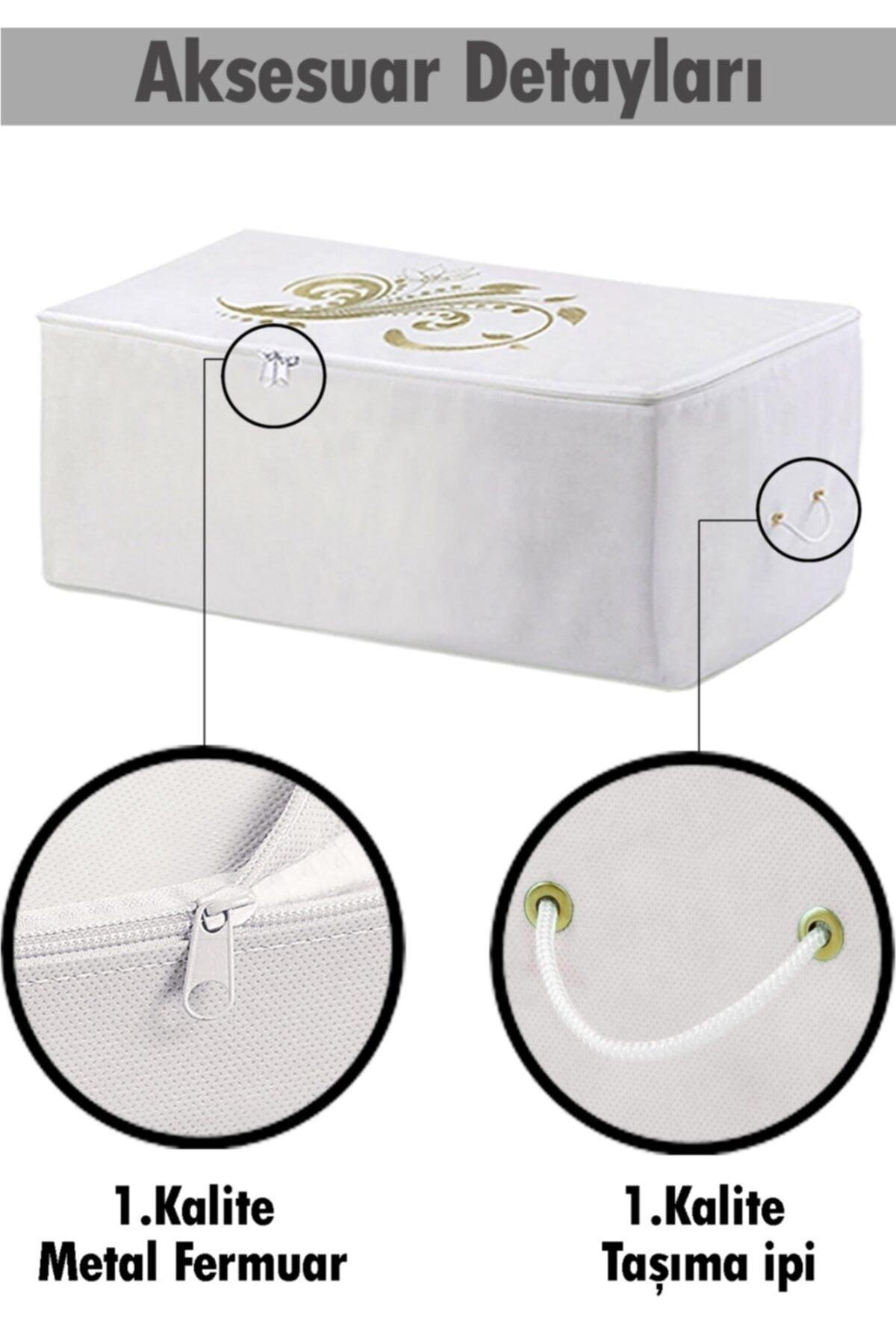 Storage Organizer Storage Bag 2 Mega 2 Large 2 Small Size And Clothes Pouch White Color Set of 8 - Swordslife