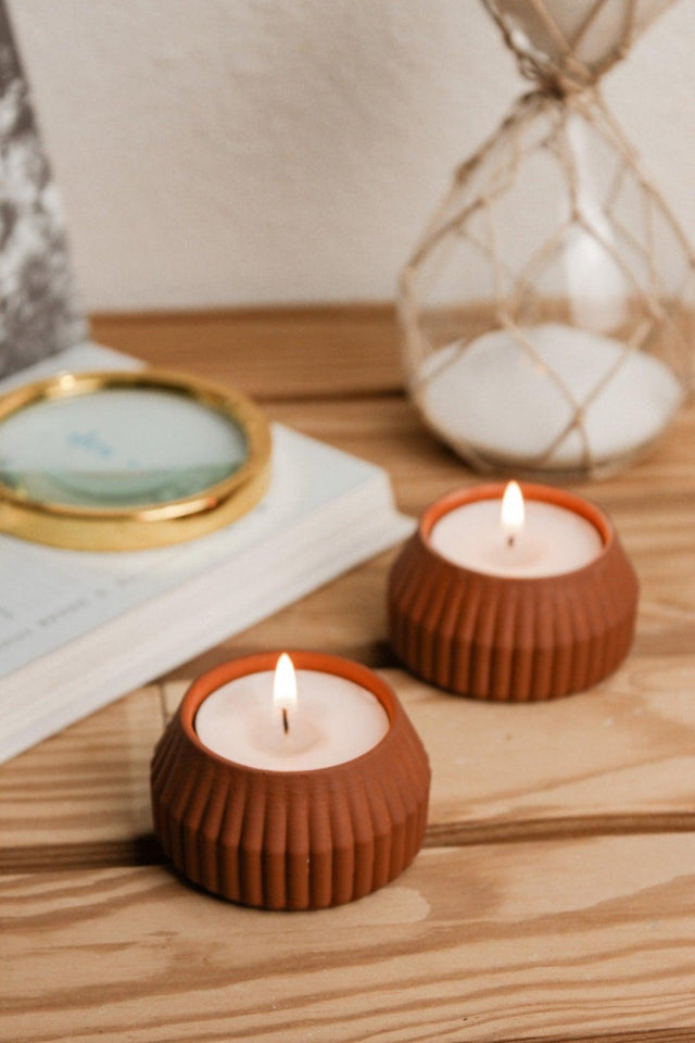 Hype 2 Terracotta Tealight Candle Holder. - Swordslife