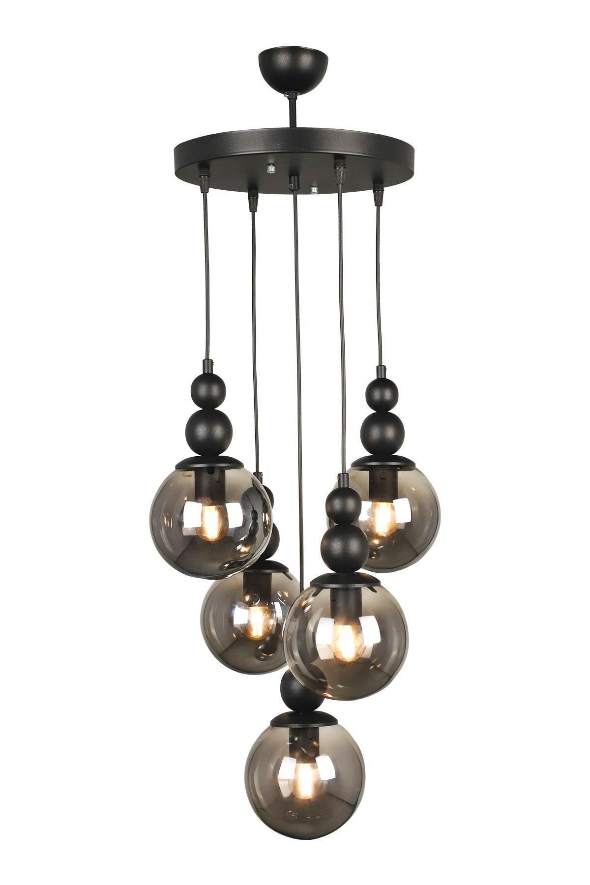 Endless 5th Chandelier Black Smoked Glass - Swordslife