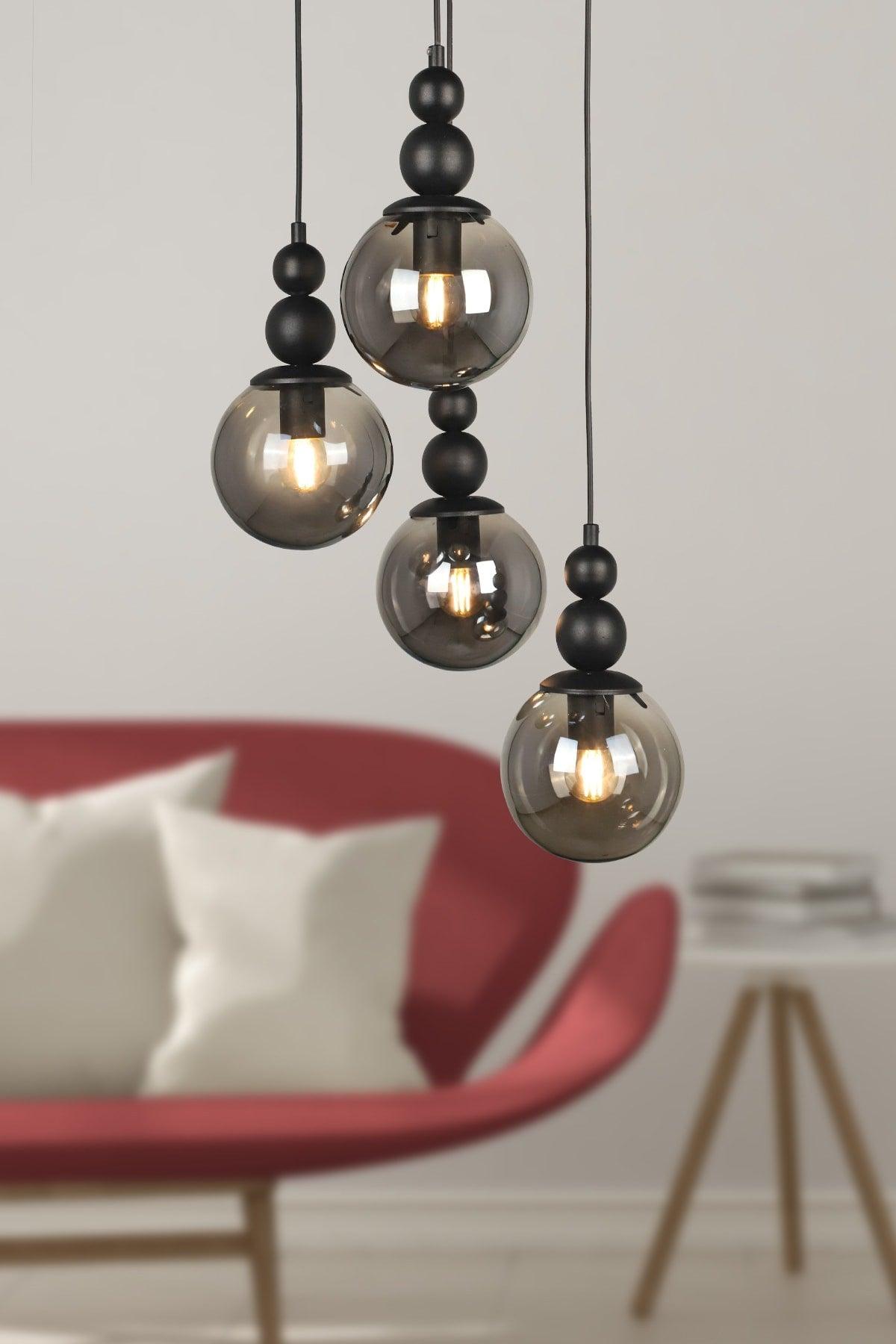 Endless 4th Chandelier Black Smoked Glass - Swordslife