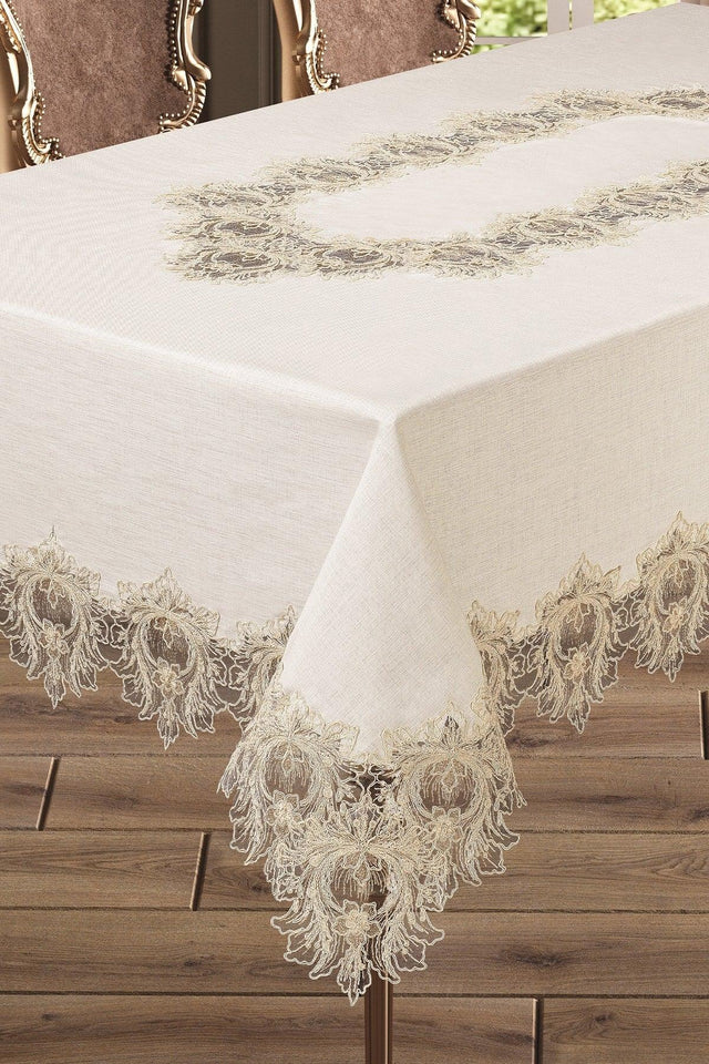 Iris Linen French Lacy Table Cloth - Swordslife