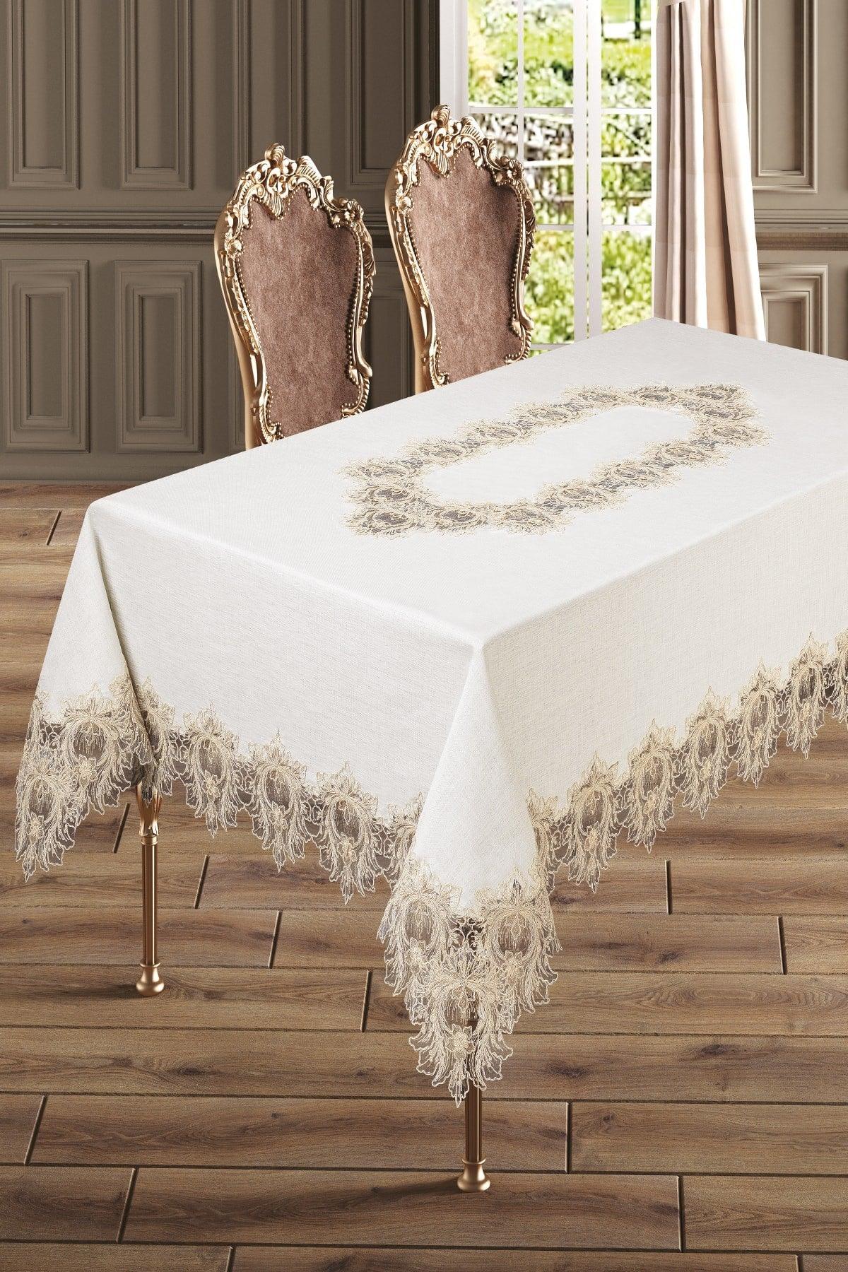 Iris Linen French Lace Table Cloth