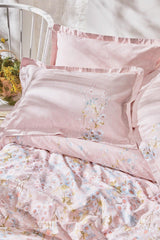 Isadora Satin Double Duvet Cover Set - Powder - Swordslife