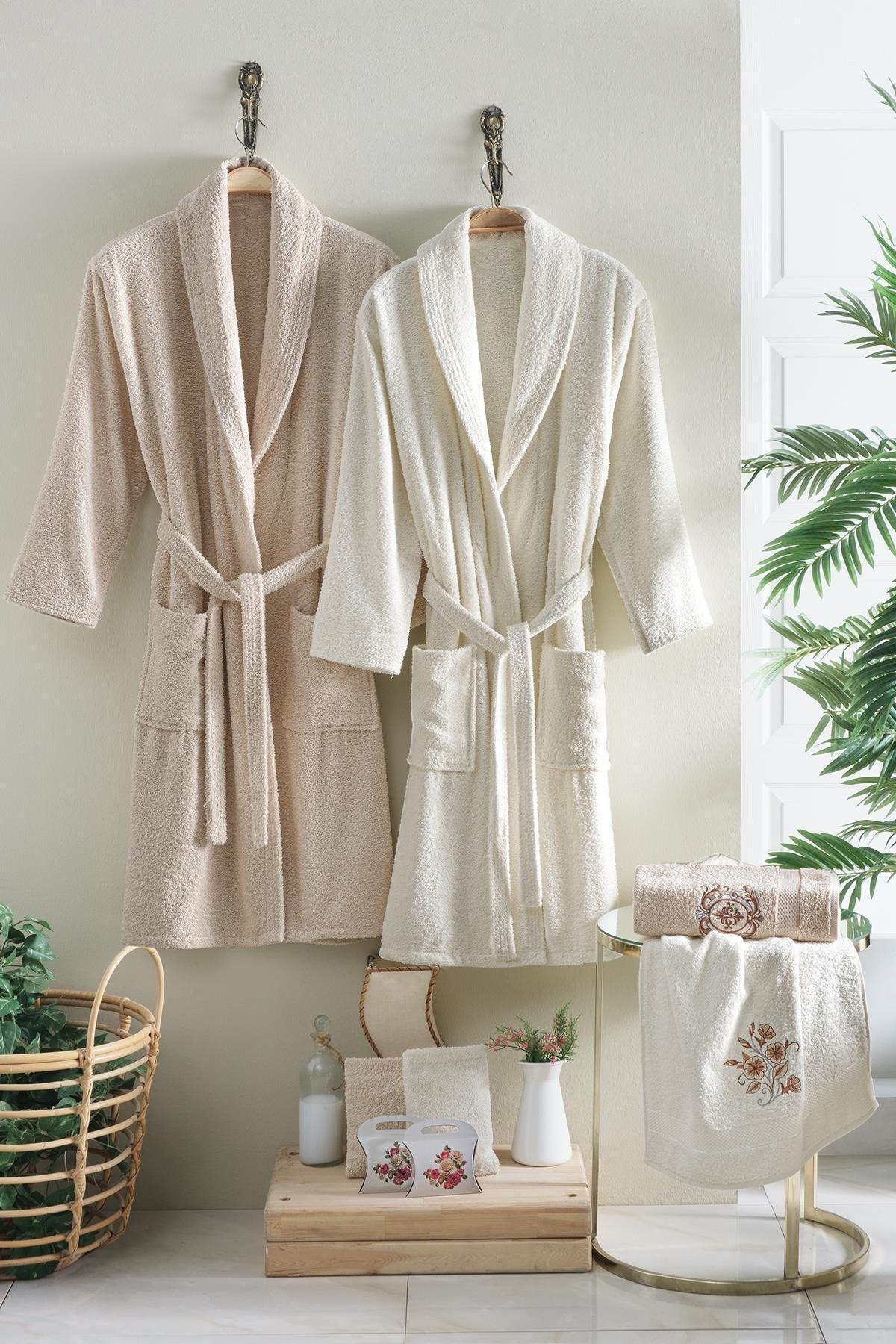 Işıl 8 Piece Embroidered Bathrobe Set Bathrobe Set Dowery Set - Swordslife