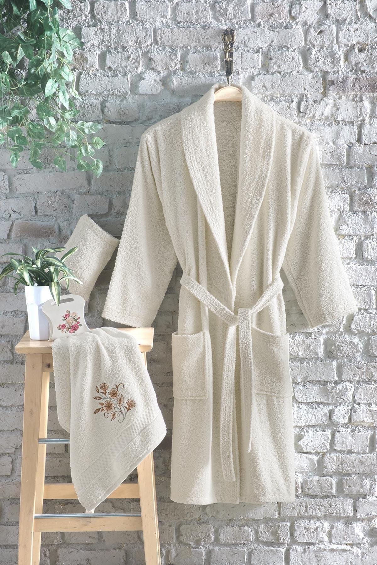 Işıl 8 Piece Embroidered Bathrobe Set Bathrobe Set Dowery Set - Swordslife