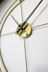 Spanish And Scandinavian Style 90 Cm Tumbled Gold, Wrought Iron Metal Minimalist Wall Clock - Swordslife