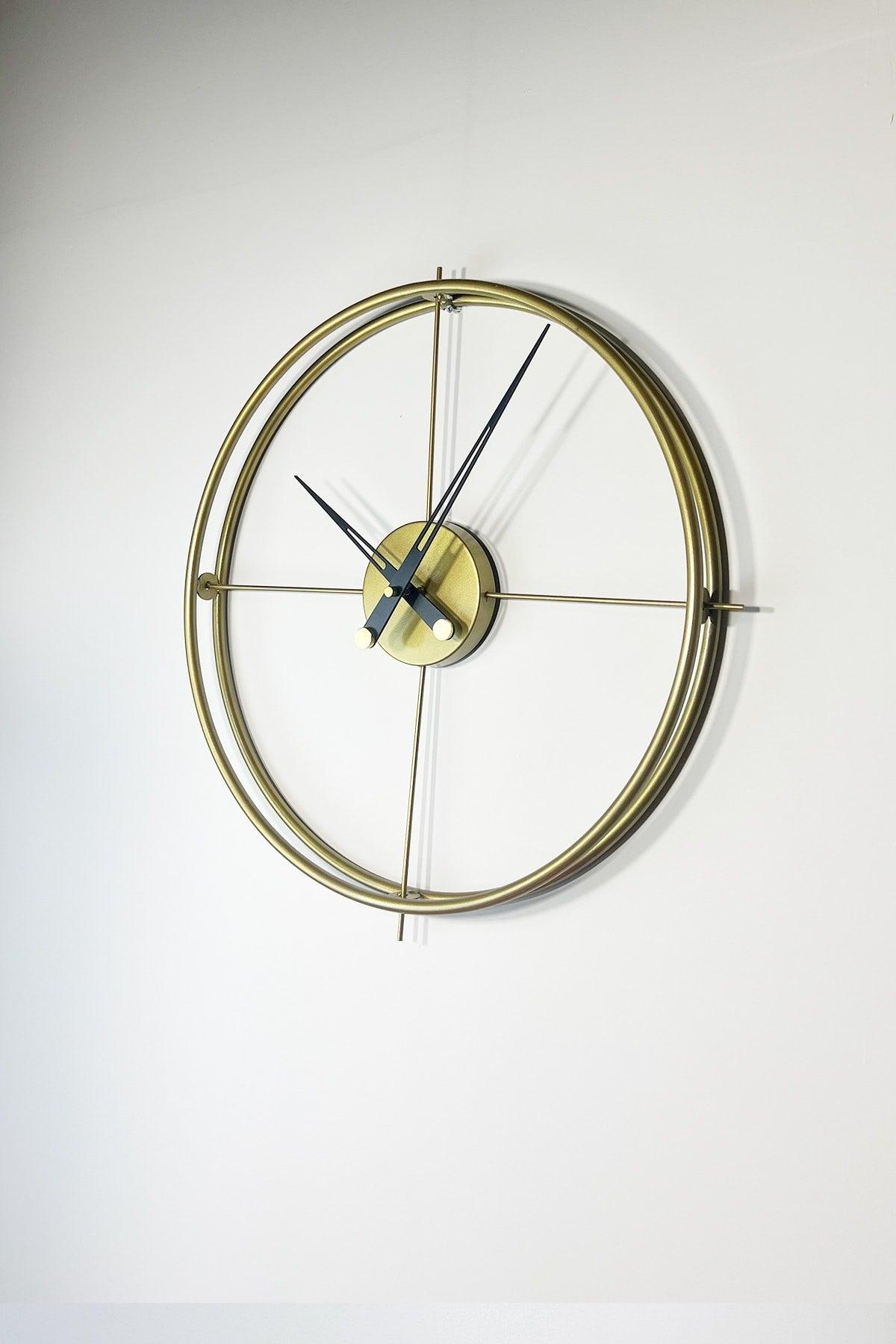 Spanish And Scandinavian Style 90 Cm Tumbled Gold, Wrought Iron Metal Minimalist Wall Clock - Swordslife
