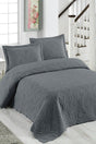 Ivy Anthracite Double Microfiber Quilted Bedspread - Swordslife