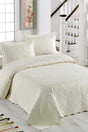 Ivy Cream Double Microfiber Quilted Bedspread Ecru - Swordslife