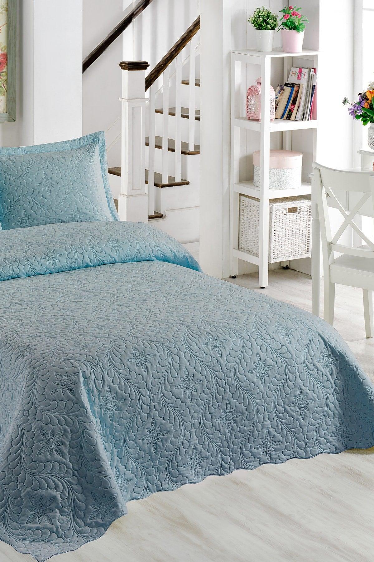 Ivy Mint Double Microfiber Quilted Bedspread - Swordslife