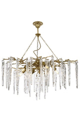 Ivy Brass Cast Glass Chandelier 23 - Swordslife