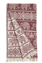 Jacquard Double Cotton Pique - Elephant Claret Red - Swordslife