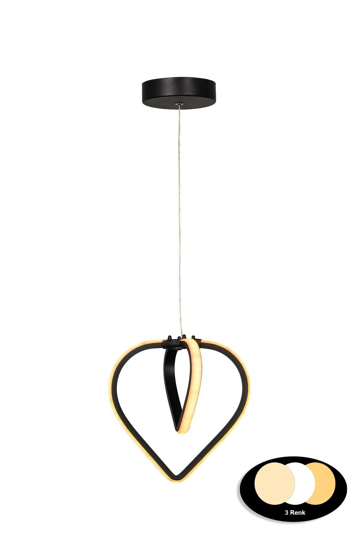 Sevinç 3 Color Led Single Chandelier Black - Swordslife