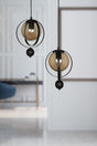 Jupiter 2.li Chandelier Black Honey Glass - Swordslife