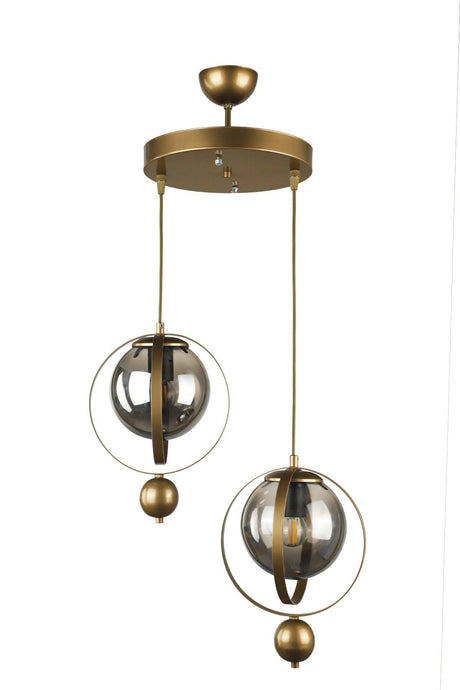 Jupiter 2.li Chandelier Tumbled Smoked Glass - Swordslife