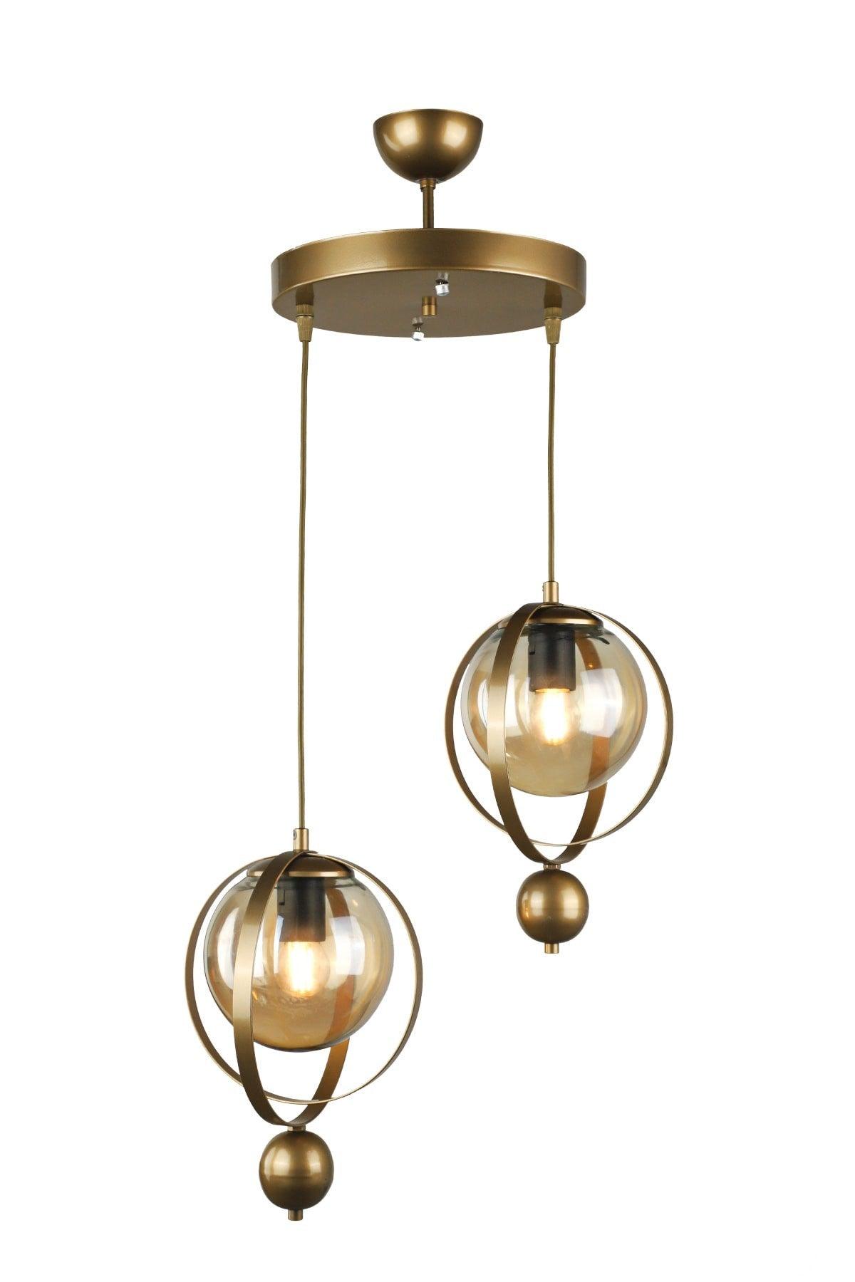 Jupiter 2ndli Chandelier Tumbled Honey Glass