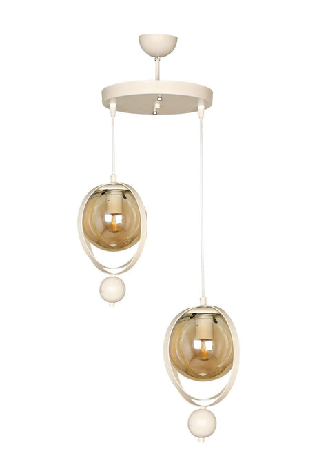 Jupiter 2.li Chandelier White Honey Glass - Swordslife