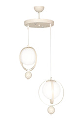 Jupiter 2.li Chandelier White White Glass - Swordslife