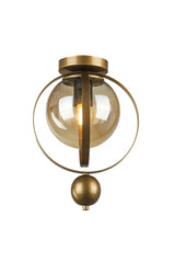 Jupiter Ceiling Mount Single Chandelier Tumbled Honey Glass - Swordslife