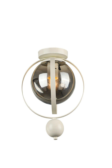 Jupiter Ceiling Mount Single Chandelier White Smoked Glass - Swordslife