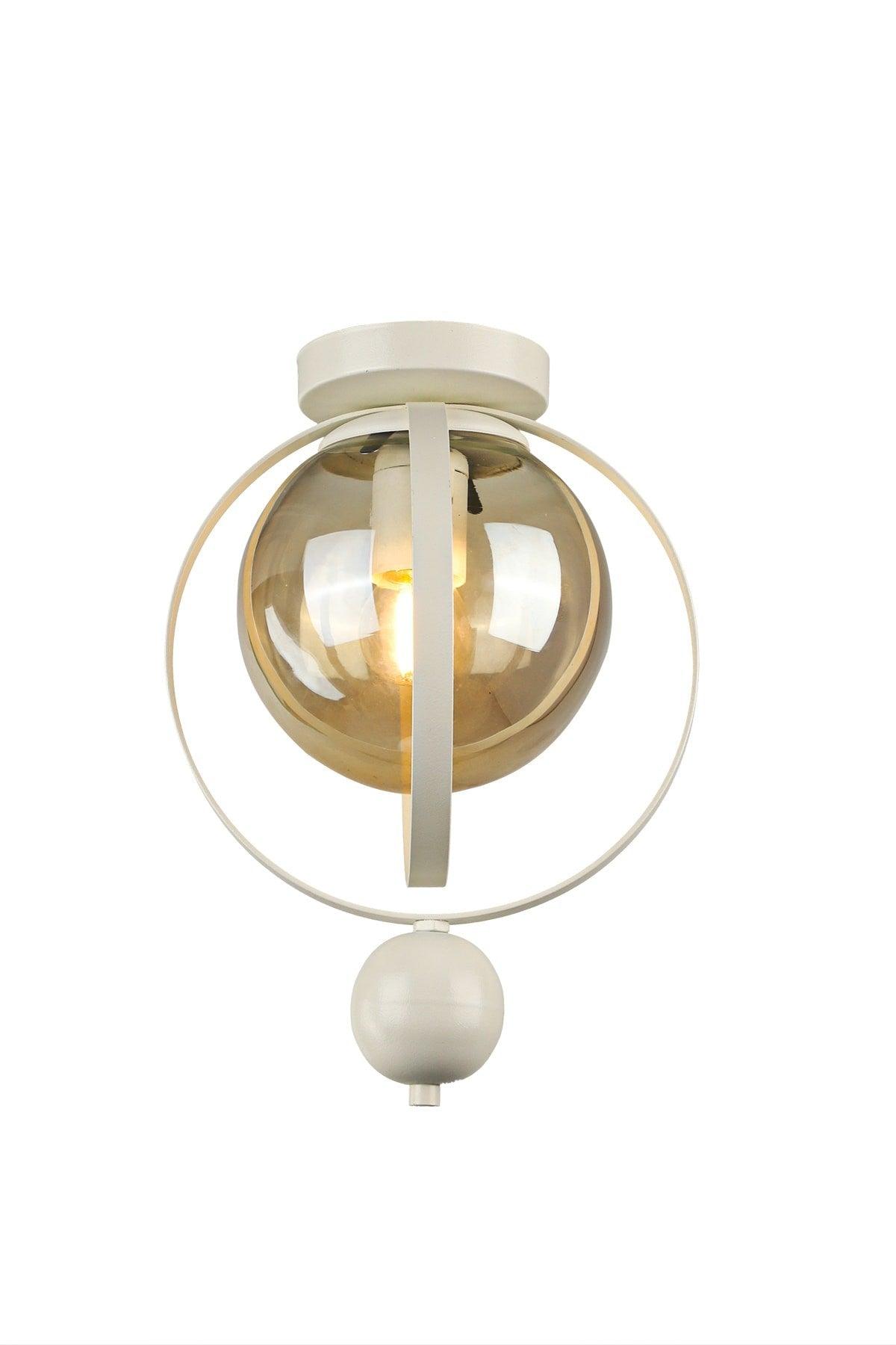 Jupiter Ceiling Mount Single Chandelier White Honey Glass - Swordslife