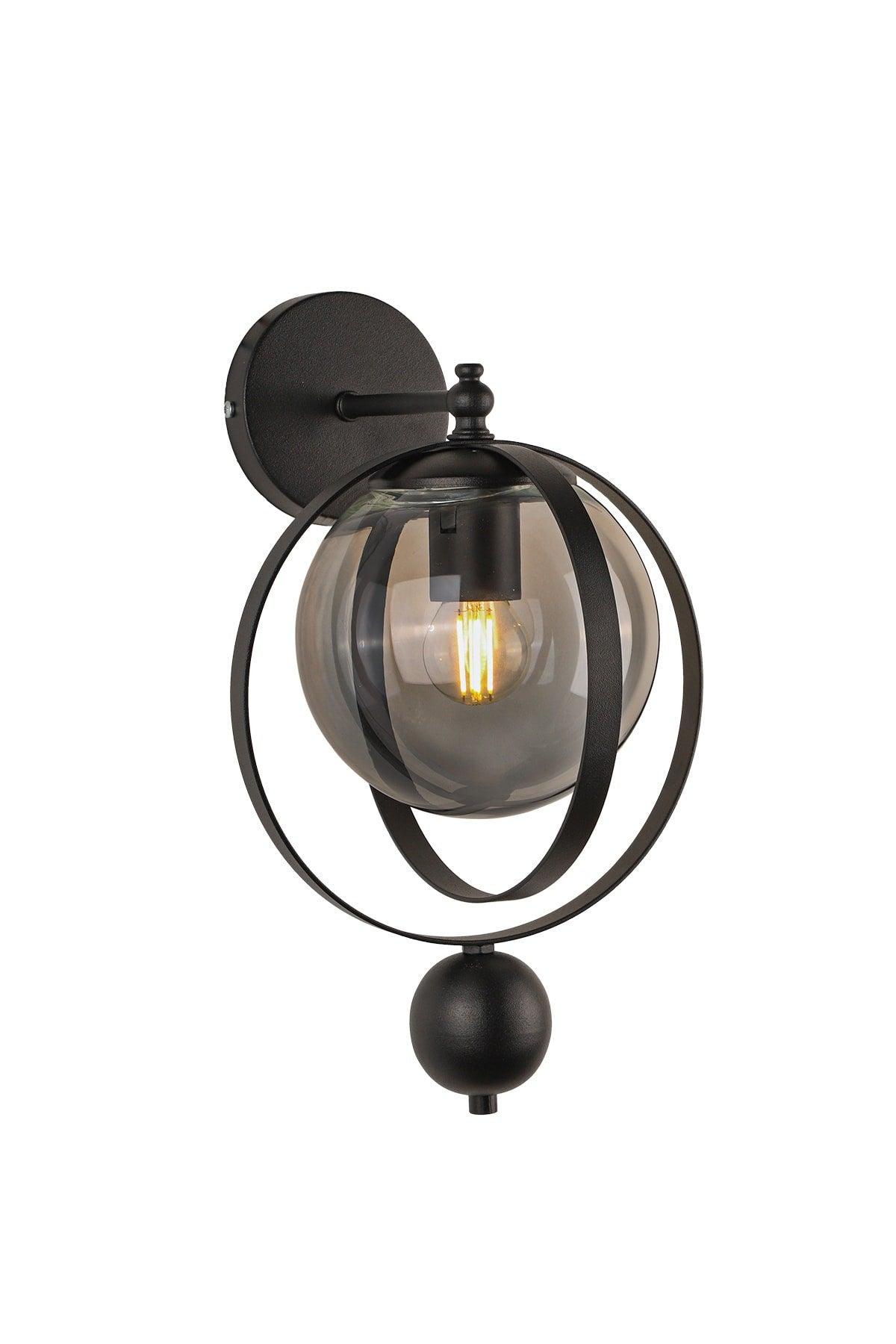 Jupiter Sconce 2 Pieces Black Smoked Glass - Swordslife