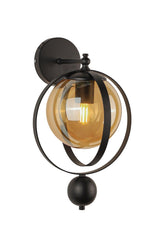 Jupiter Sconce 2 Pieces Black Honey Glass - Swordslife