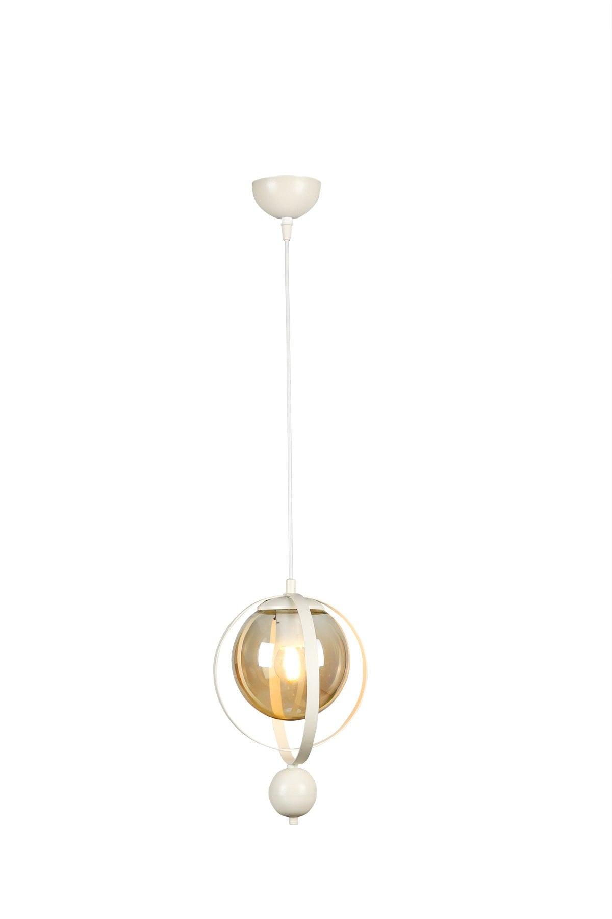 Jupiter Single Chandelier White Honey Glass - Swordslife