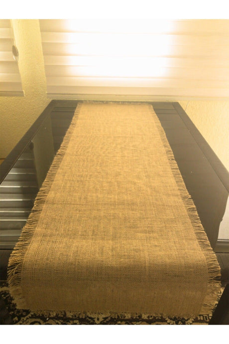 Jute Straw Fabric Jute Runner Width: 45 Cm Length: 140 Cm 4 Side Fringe - Fringed Runner - Swordslife