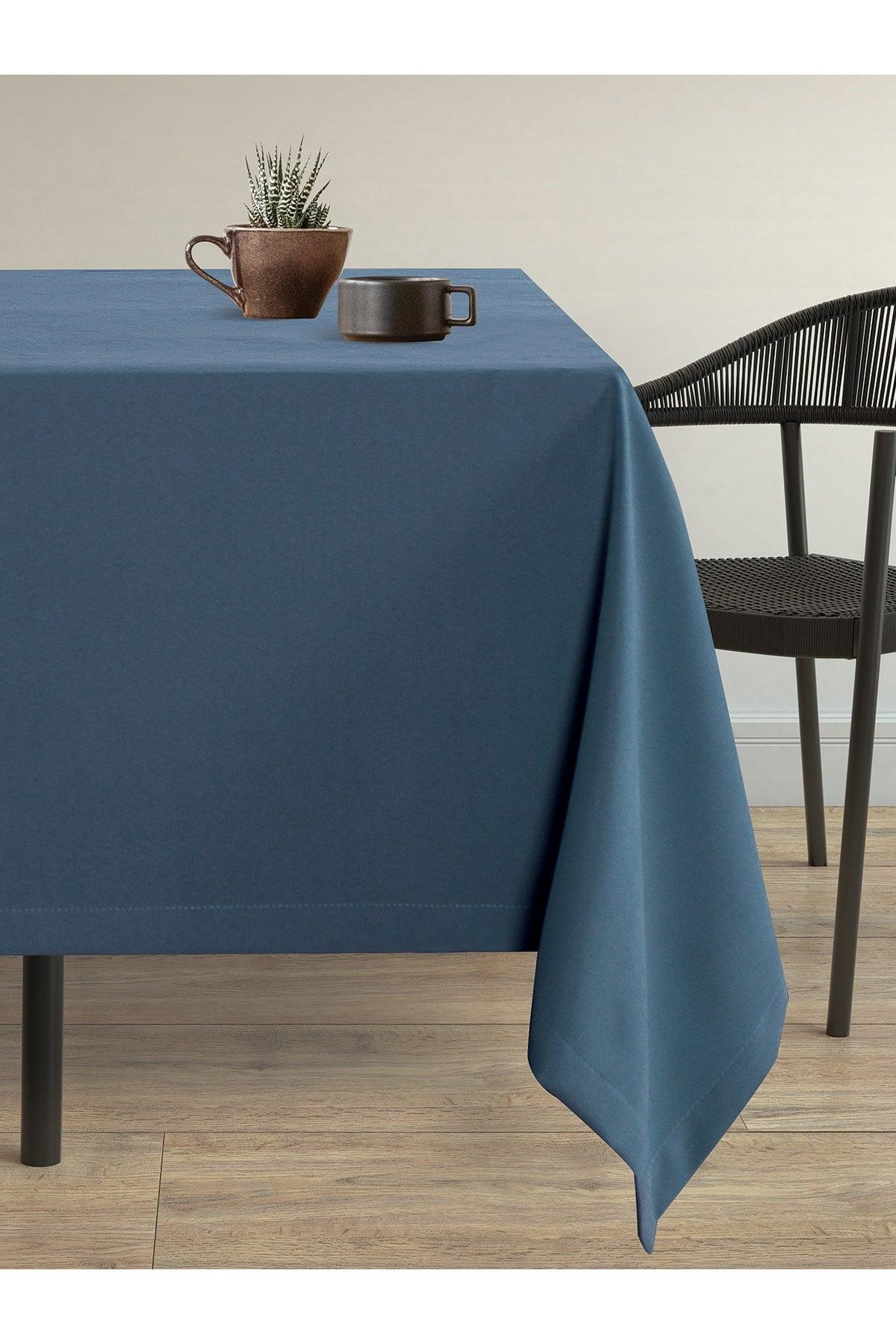 Velvet Textured Dove Blue Tablecloth - Swordslife