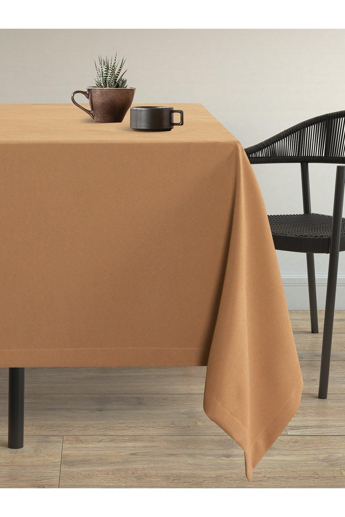 Velvet Textured Cashew Color Table Cloth - Swordslife