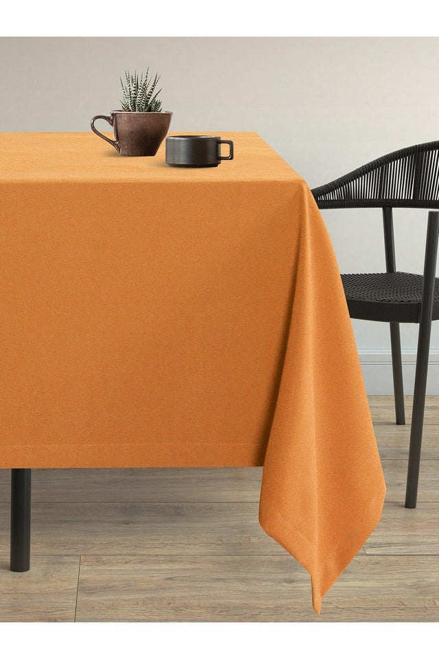 Velvet Textured Orange Color Table Cloth - Swordslife