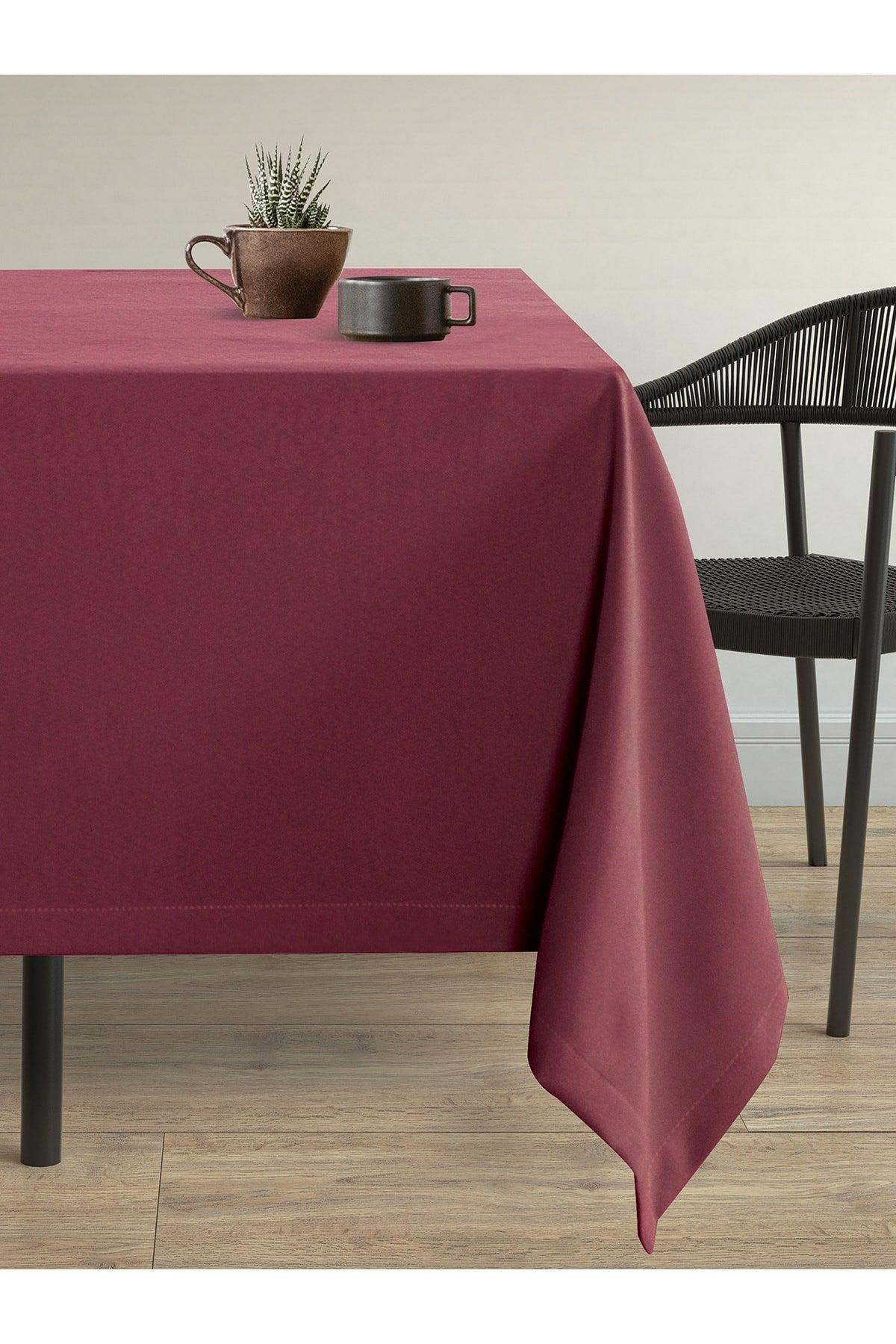 Velvet Textured Wine Claret Red Table Cloth - Swordslife