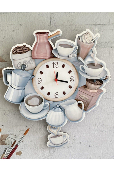 Coffee Sea Swinging Pendulum Kitchen Wall Clock - Swordslife