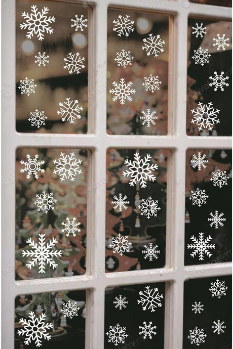 Snowflakes Sticker Set - Suitable for All Surfaces New Year Winter Themed Snowflakes Christmas Sticker - Swordslife