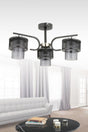 Karla 3 Piece Modern Smoked Plafonier Chandelier - Swordslife