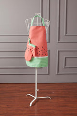 Watermelon Pattern Kitchen Apron And Glove Set - Swordslife