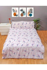 Butterfly Pattern Duvet Cover Set, Double Cotton Ranforce Fabric - Rose - Swordslife