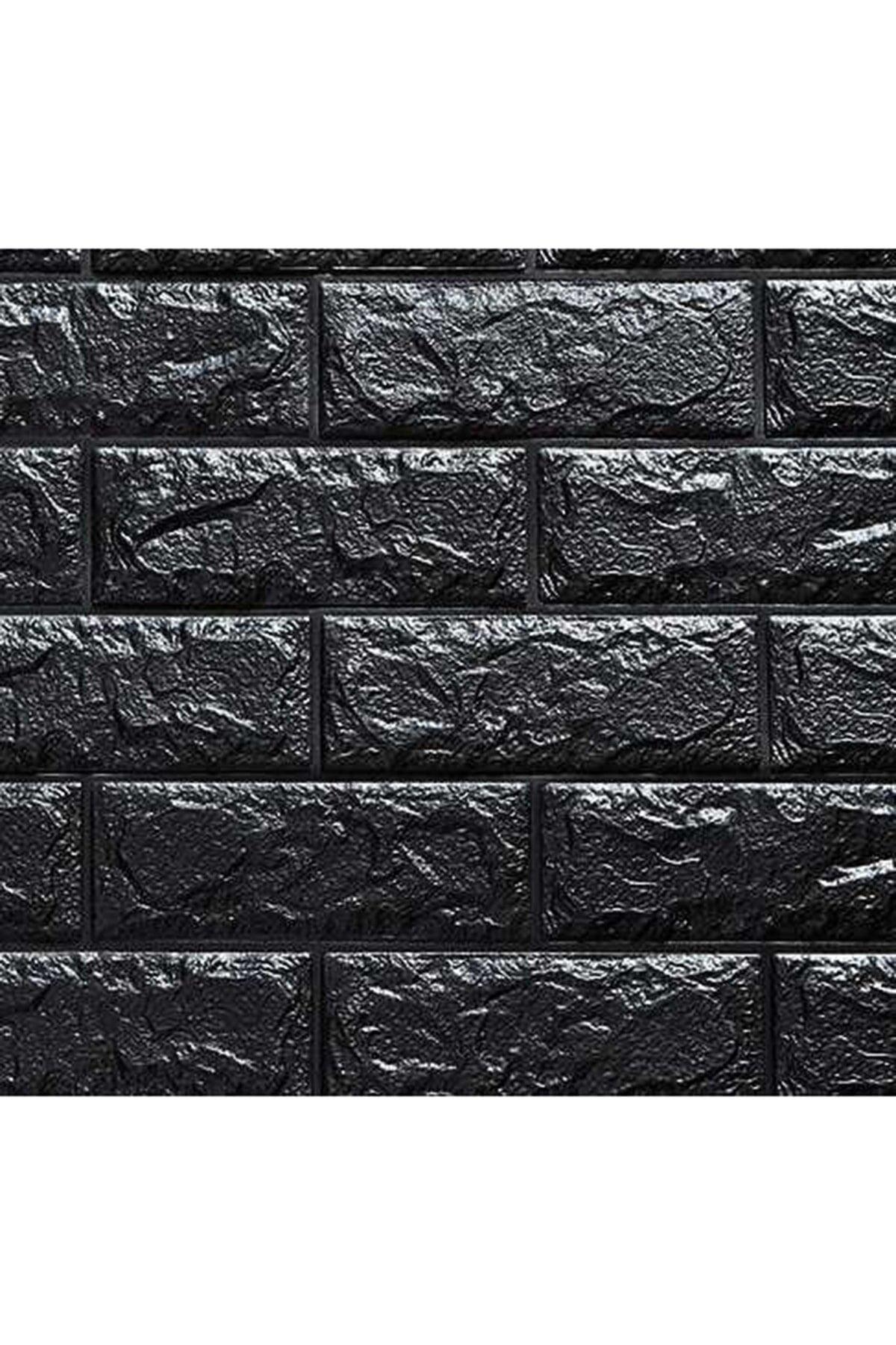 Self Adhesive Flexible Foam Black Stone Pattern Wallpaper Panel - Swordslife