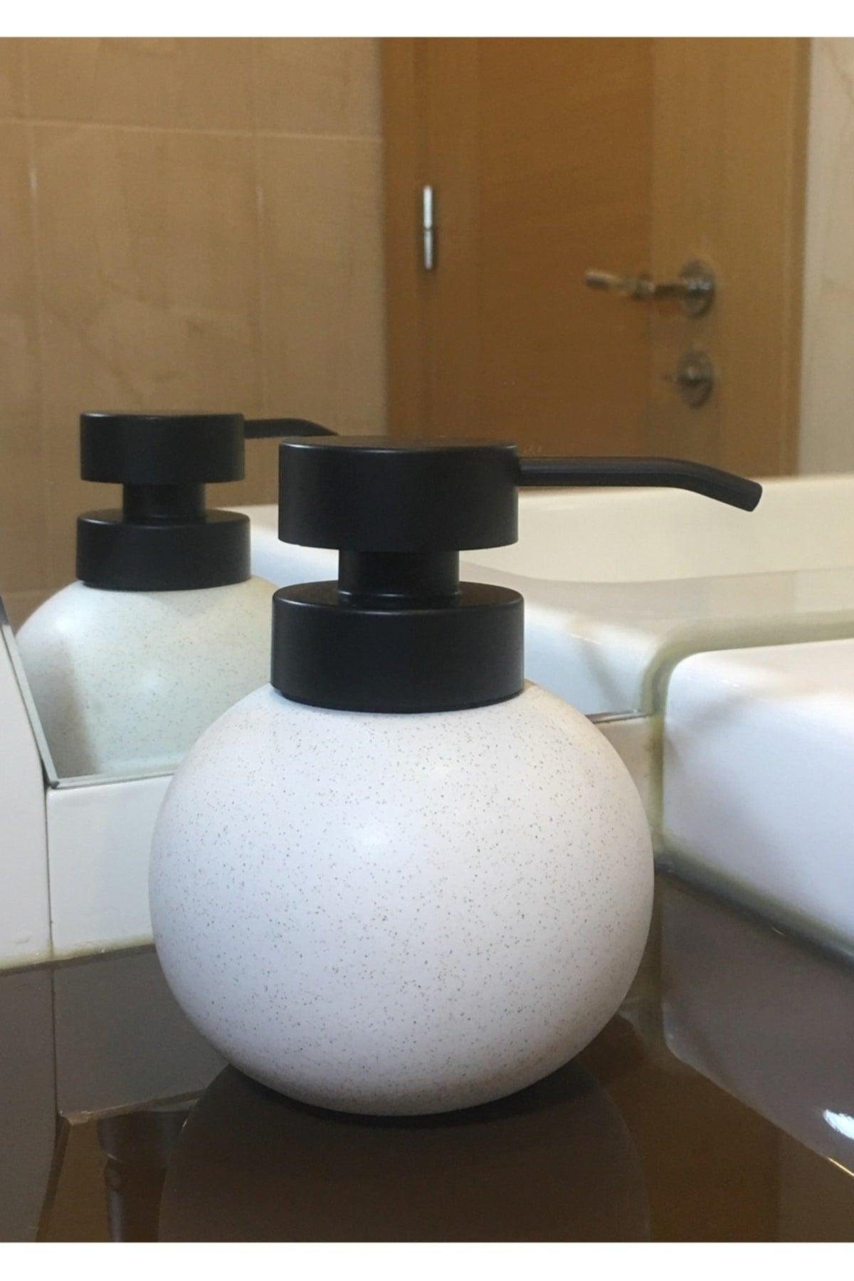 Ceramic Chubby Liquid Soap Dispenser - Crumble White