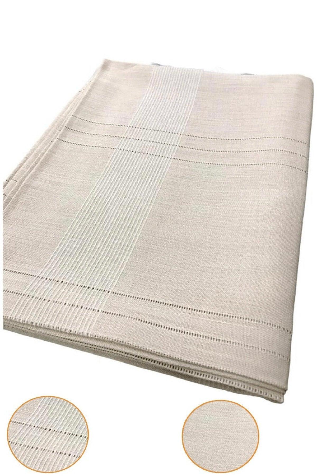 Linen Striped Tablecloth Brown - Swordslife