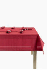 Linen Striped Tablecloth Red - Swordslife