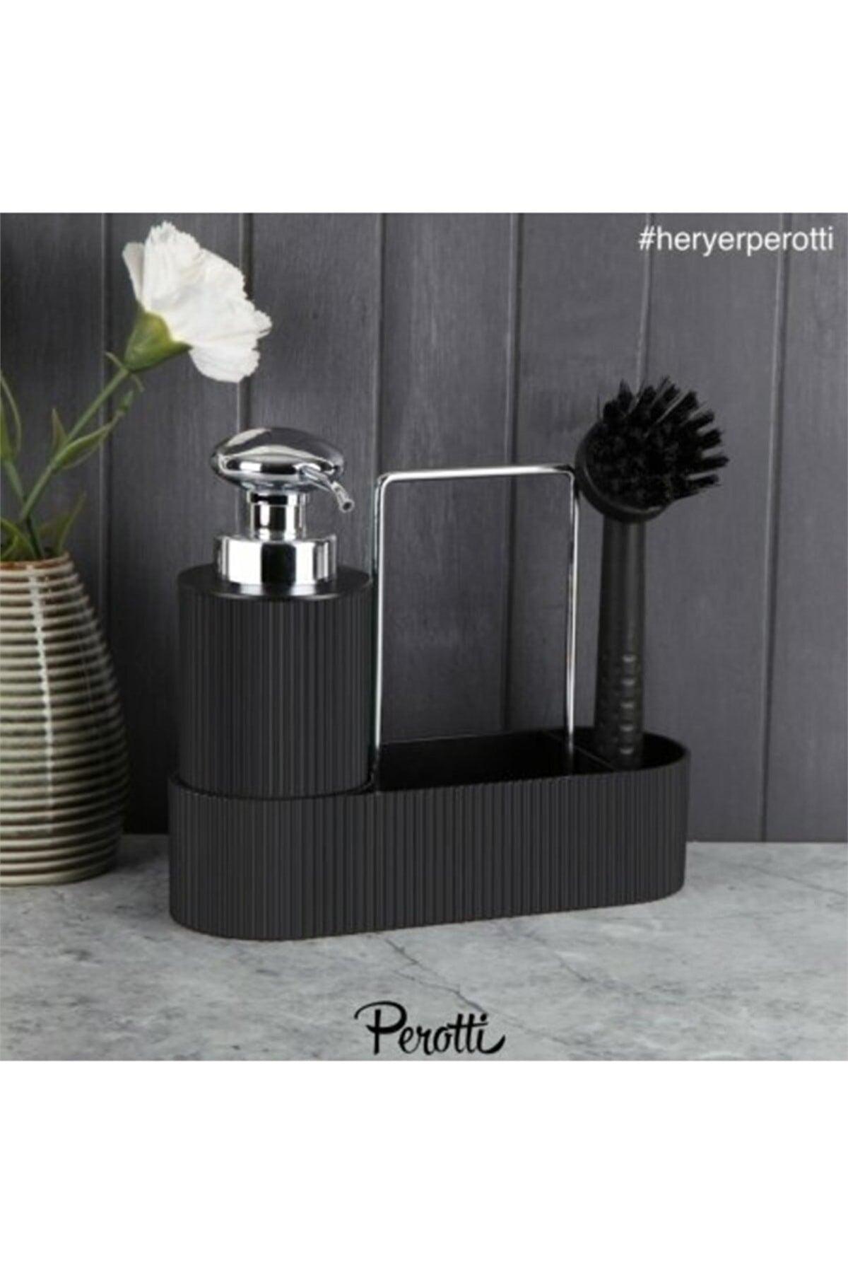 Kitchen And Bathroom Set Soap Dispenser Black Edition Lisbone - Swordslife