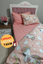 Girl Unicorn Elastic Fitted Sheet Single Duvet Cover Set - Swordslife