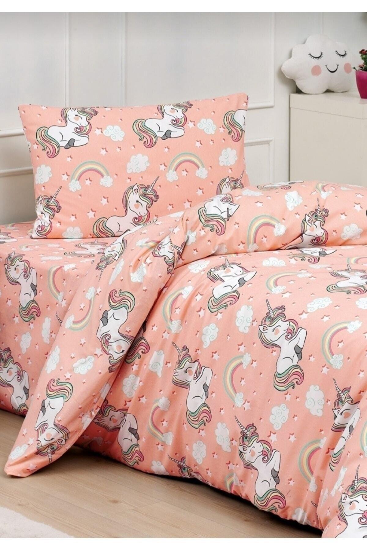 Girl Unicorn Pattern Single Elastic Fitted Sheet Duvet Cover Set (100x200) - Swordslife