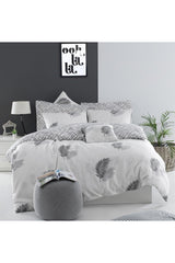 Easy-to-Iron Duvet Cover Set Palma Gray Double - Swordslife