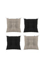 Combination Pofidik Square Chair Cushion 40 X 40 Cm Black-Beige 4-Piece - Swordslife