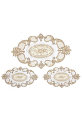 Cream Gold Silk Embroidery Bedroom Set - Swordslife