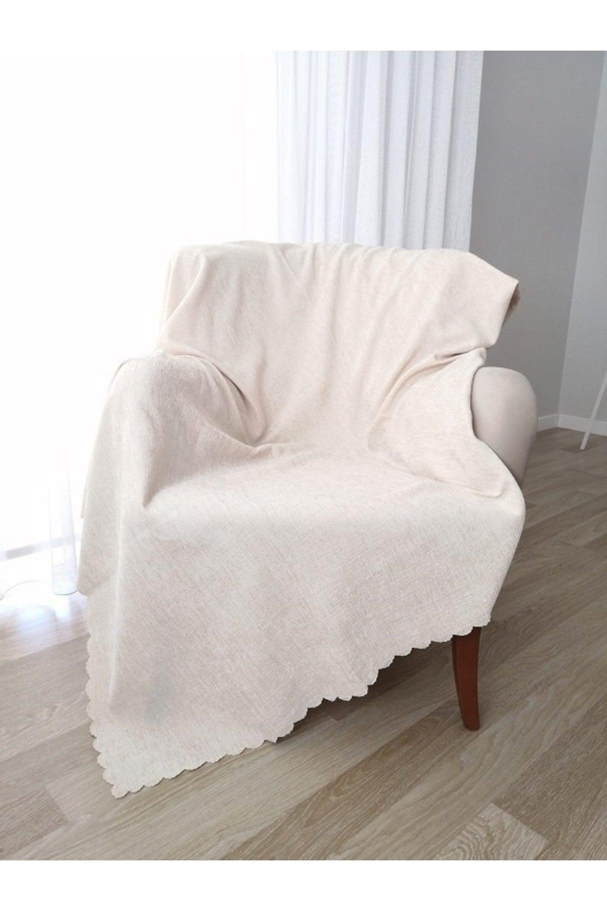 Cream Color Non-Slip Double Sided Sofa Bed Seat Cover Shawl - Swordslife