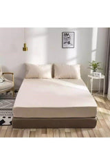 Cream Colored 100% Cotton Combed Cotton Single/Double Elastic Bed Sheet (7 DIFFERENT SIZES) - Swordslife